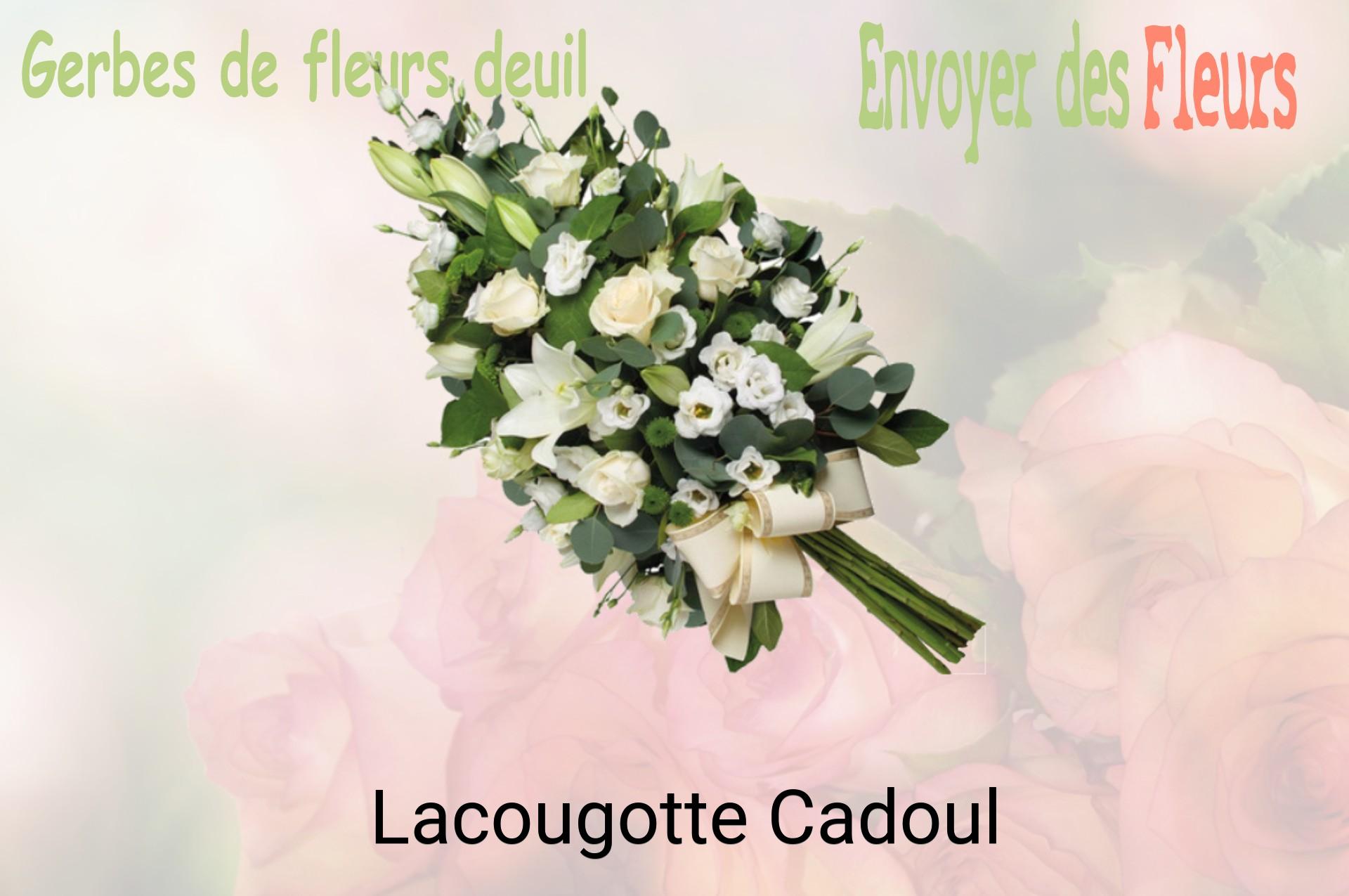 Gerbe de fleurs de deuil livrée à Lacougotte-Cadoul